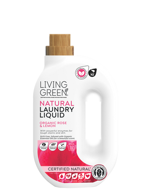 Living Green Certified Natural Laundry Liquid, Organic Rose & Lemon, 1L