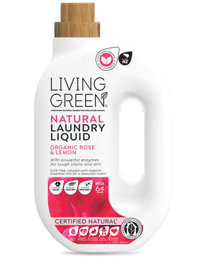 Living Green Certified Natural Laundry Liquid, Organic Rose & Lemon, 2L