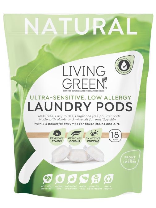 Living Green Laundry Pods, Ultra Sensitive, 18 Pack