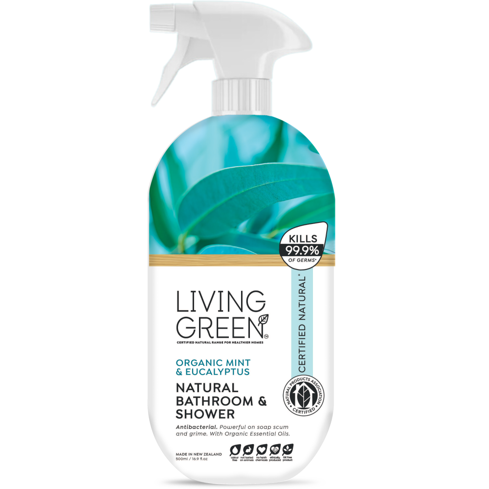 Bathroom and Shower Cleaner, Certified Natural with Organic Eucalyptus and Mint.