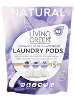 Living Green Natural Laundry Pods, Lavender + Aloe, 18 Pack